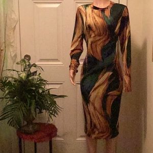 FASHION NOVA 3X MULTI COLORED MIDI DRESS. Perfect for the CHRISTMAS PARTY.